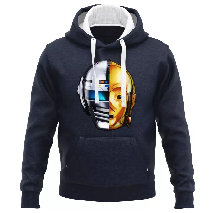 Tröjor PREMIUM med huva Parodi Stjärnornas krig C-3PO och Space Sheriff Gavan