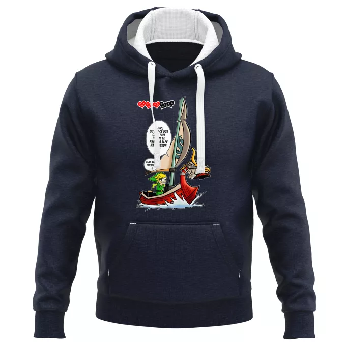 Sweat-shirts à Capuche PREMIUM Parodie Zelda Un elfe à la mer.... :) - Link - The Wind waker