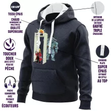 Sweat-Shirt à capuche Edward « Détecteur de métaux ! » – Parodie Full Metal Alchemist