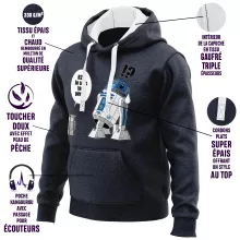 Sweat-Shirt à capuche R2-D2 « Boîte de conserve ... » – Parodie Star Wars