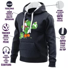 Grün Yoshi Kapuzenpullover – Parodie auf Yoshi