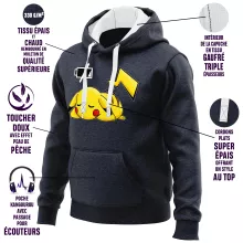 Sweat-Shirt à capuche Pikachu « Batterie à plat ! » – Parodie Pokémon