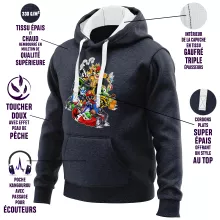 Sudadera con capucha Bowser “Bowser, Mario, Luigi y Yoshi” – Parodia de Mario Kart
