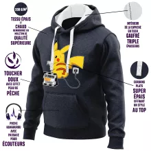 Sweat-Shirt à capuche Pikachu « En Charge... Ne pas déranger ! » – Parodie Pokémon