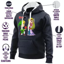 Camisola com capuz Link “Link e PrincesaZelda” – Zelda de parodia