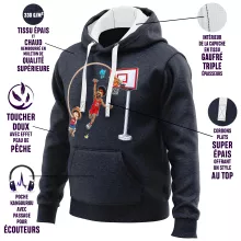 Sweat-Shirt à capuche Luffy « Le Roi des Pirates... et du Playground !! » – Parodie One Piece
