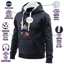 Sweat-Shirt à capuche Végéta « Astuce pour se coiffer le matin ! » – Parodie Dragon Ball Z