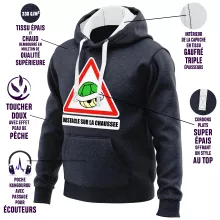 Sweat-Shirt à capuche La carapace verte « Obstacle sur la chaussée ! » – Parodie Mario Kart