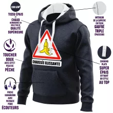 Sweat-Shirt à capuche La banane « Chaussée glissante ! » – Parodie Mario Kart