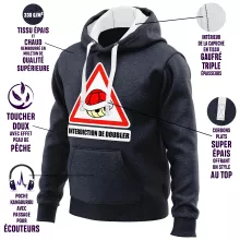 Sweat-Shirt à capuche La carapace rouge « Interdiction de doubler ! » – Parodie Mario Kart
