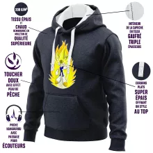 Sudadera con capucha Super Sonic X Son Goku 3 – Parodia de Dragon Ball Z -DBZ