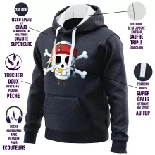 Sweat-Shirt à capuche Luffy « Le Drapeau Pirate du Capitaine Jack à la Sauce Manga » – Parodie One Piece