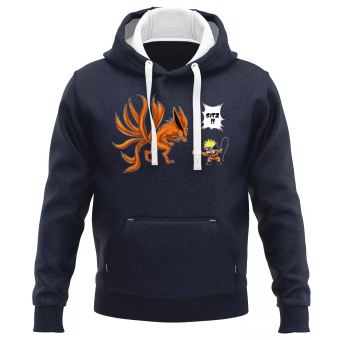 PREMIUM Kapuzenpullover Parodie auf Naruto Naruto und Kyubi - Kurama