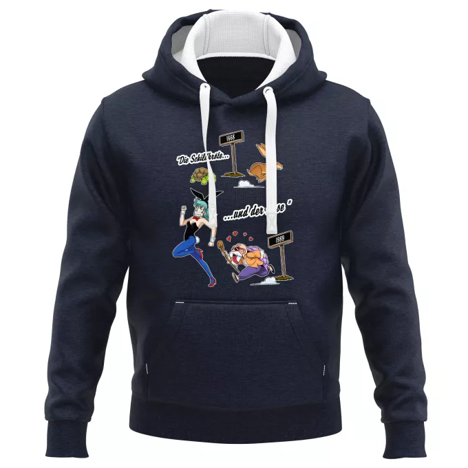 PREMIUM Kapuzenpullover Parodie auf Dragon Ball Bulma und Muten Roshi