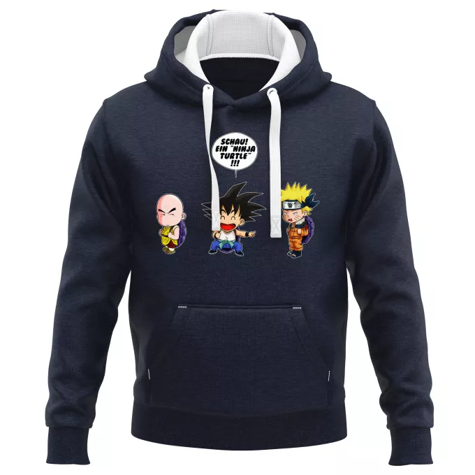 PREMIUM Kapuzenpullover Parodie auf Naruto Naruto und Son-Goku