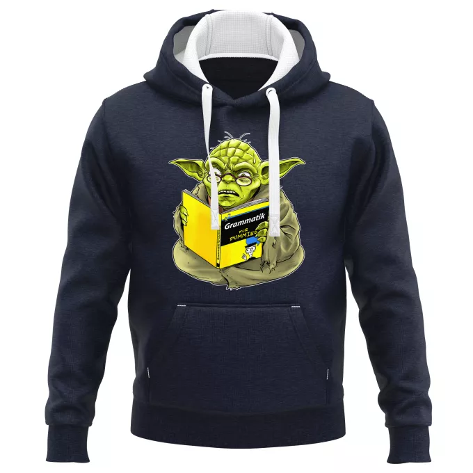 PREMIUM Kapuzenpullover Parodie auf Star Wars Yoda - Grammatik für Dummies