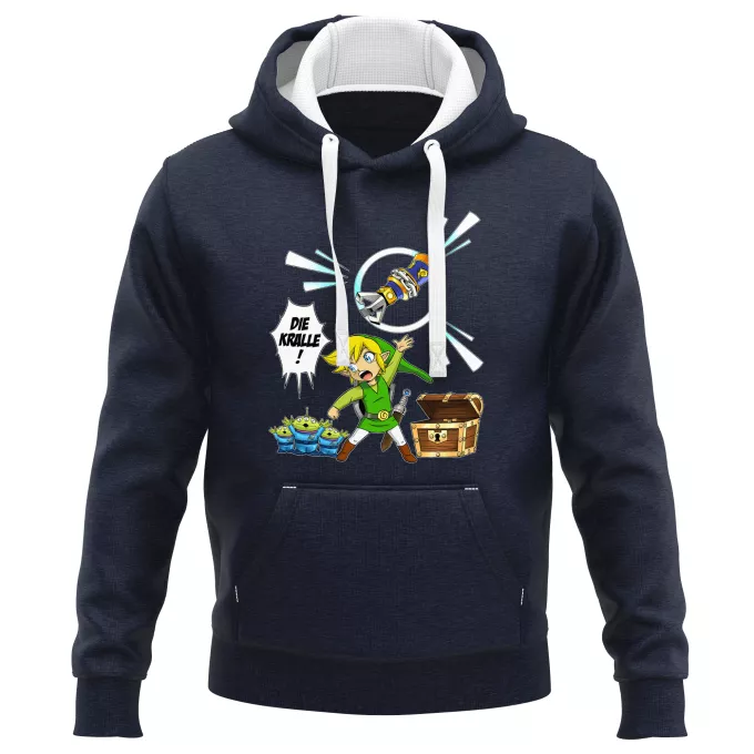 PREMIUM Kapuzenpullover Parodie auf Zelda Link and die Aliens