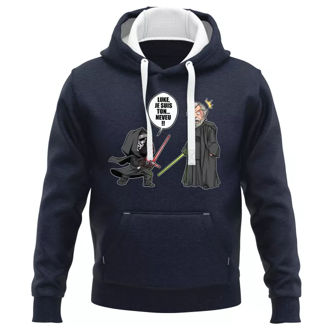 Sweat-shirts à Capuche PREMIUM Parodie Star Wars Luke, je suis ton... ;) - Kylo Ren Vs Luke Skywalker