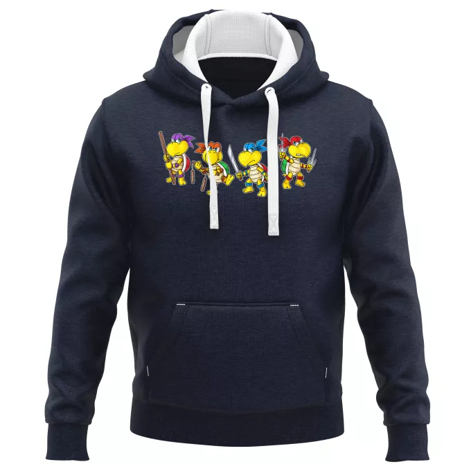 Camisolas com capuz PREMIUM Paródia Super Mario Mario Vs Donatello,Raphael, Leonardo e Michelangelo