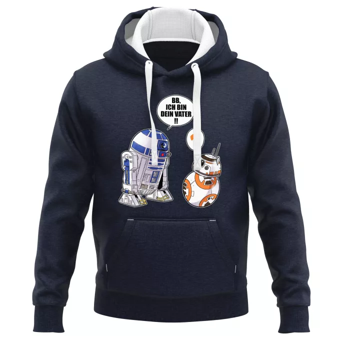 PREMIUM Kapuzenpullover Parodie auf Star Wars R2-D2 und BB-8