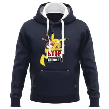 Sweat-Shirt à capuche Pikachu « Stop à la Maltraitance animale !! » – Parodie Pokémon