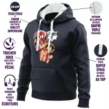 Sweat-Shirt à capuche Titan Colossal VS Luffy « Steak Titanesque... » – Parodie One Piece