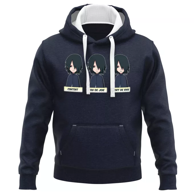 Sweat-shirts à Capuche PREMIUM Parodie Naruto Toujours aussi expressif... - Sasuke Uchiwa