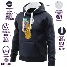 Sweat-Shirt à capuche « Une menace (pas) très sérieuse... » – Parodie Thanos