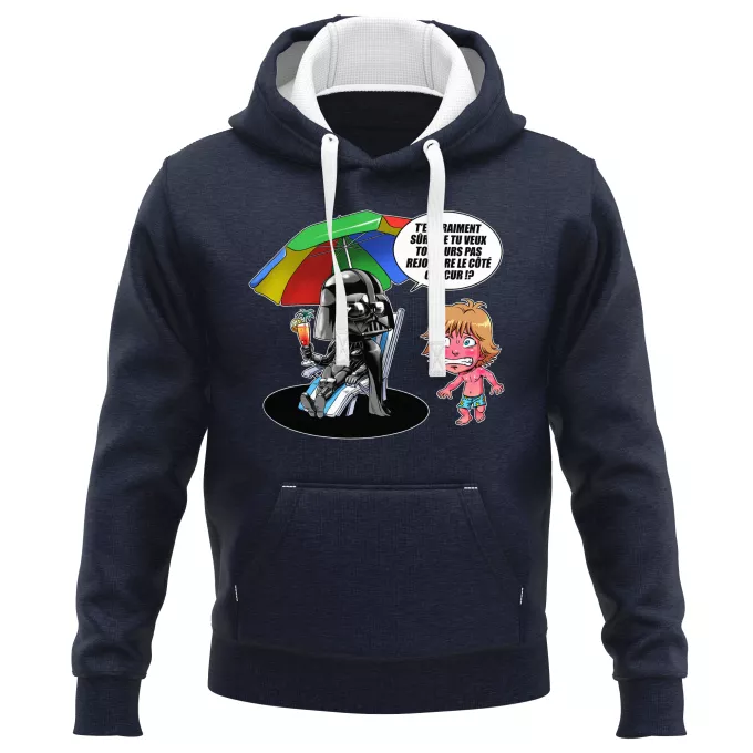 Sweat-shirts à Capuche PREMIUM Parodie Star Wars Le pouvoir du côté Obscur... - Luke Skywalker, Dark Vador, le côté obscur