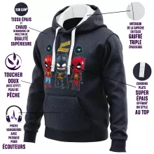 Felpa con cappuccio Batman “Batman, Deadpool e L'Uomo Ragno” – Parodia dei Deadpool