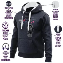 Felpa con cappuccio Caricatura SD “Caricatura SD di Kylo Ren e il suo TIE Silence Mini Drone” – Parodia dei Star Wars