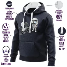 Sweat-Shirt à capuche Caricature SD Stormtrooper « Drone Mania : Le cadeau d'anniversaire d'un Stormtrooper » – Parodie Star Wars