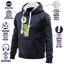 Sweat-Shirt à capuche Yoda « Vert, je suis !! » – Parodie Star Wars