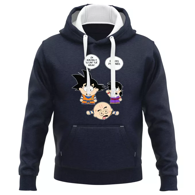Sweat-shirts à Capuche PREMIUM Parodie Dragon Ball Z - DBZ Le comique de répétition... - Sangoku, Crilin, Sagohan
