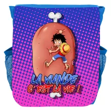 Sac à dos Enfant Monkey D Luffy « La Viande c'est la Vie - Giga Gigot édition ! » – Parodie One Piece