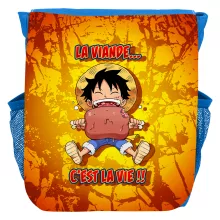 Sac à dos Enfant Luffy « La Viande... C'est la vie ! » – Parodie One Piece
