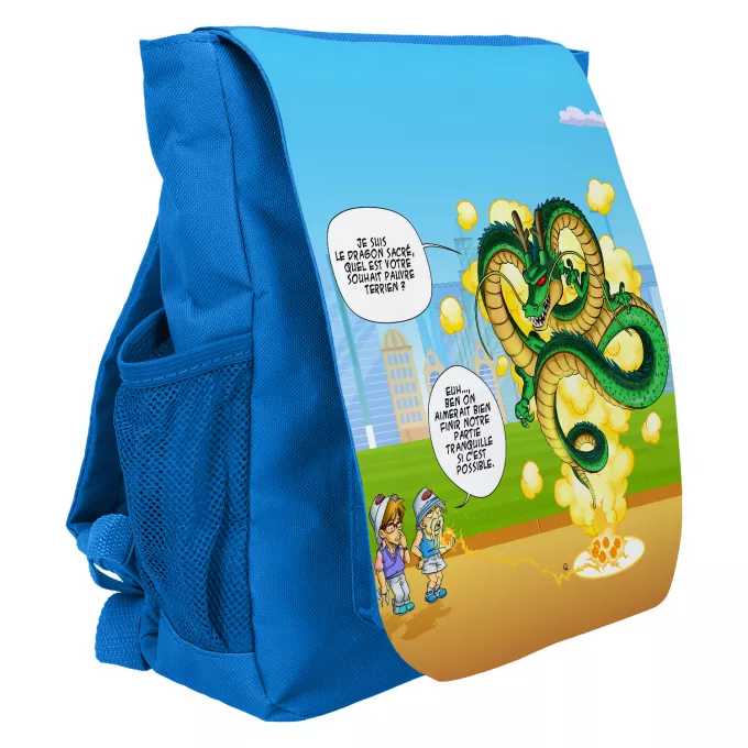 Sac à dos Enfant de 3 à 6 ans (Cartable) Parodie Dragon Ball Z - DBZ La Pétanque, c'est sacré ! - Shenron, les pétanqueurs marseillais