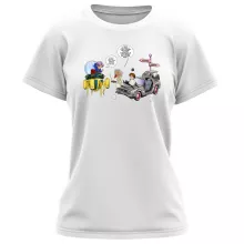 T-shirt Femme Trunks Vs Doc « Collision dans les Couloirs du Temps ! » – Parodie Dragon Ball Z