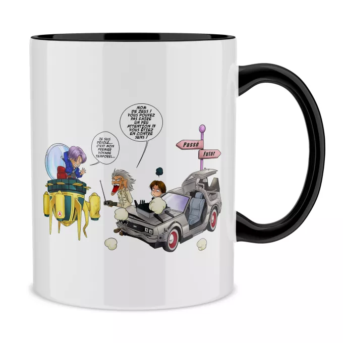 Mugs Parodie Dragon Ball Z - DBZ Collision dans les Couloirs du Temps ! - Trunks Vs Doc, Marty Macfly