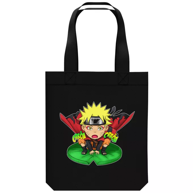 Sac Tote Bag en coton Bio Parodie Naruto Crôa Crôa No Jutsu !! - Naruto en Mode Sennin