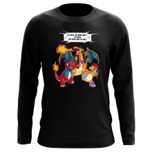 T-Shirt à manches longues Dracaufeu « Ce soir, on vous met le Feu ! » – Parodie Pokémon