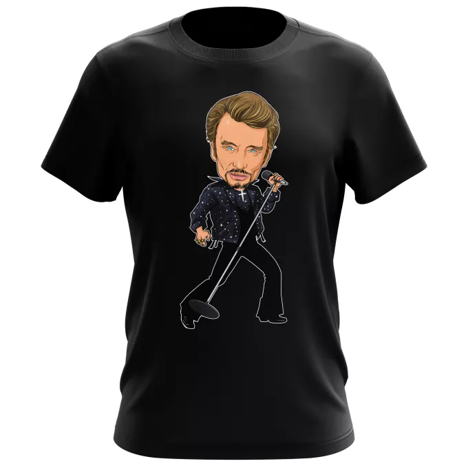 T-shirts Hommes Parodie Caricature de Stars Caricature SD Manga Stars Vol.1 ! - Caricature Stars - Johnny Hallyday