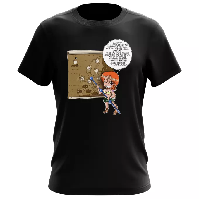 T-shirts Hommes Parodie One Piece Les prévisions de Météo Pirate pour le prochain épisode ! - Nami