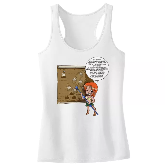 Débardeur Enfant Fille Parodie One Piece Les prévisions de Météo Pirate pour le prochain épisode ! - Nami