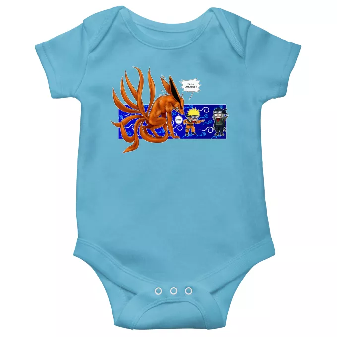 Body per bambini a maniche corte (bimbo) Paoridia Naruto Naruto e Kyubi