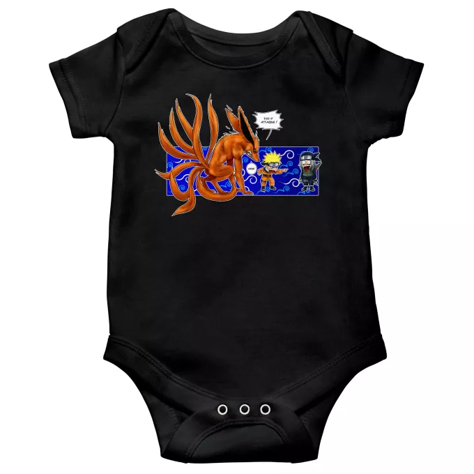 Body per bambini a maniche corte Paoridia Naruto Naruto e Kyubi