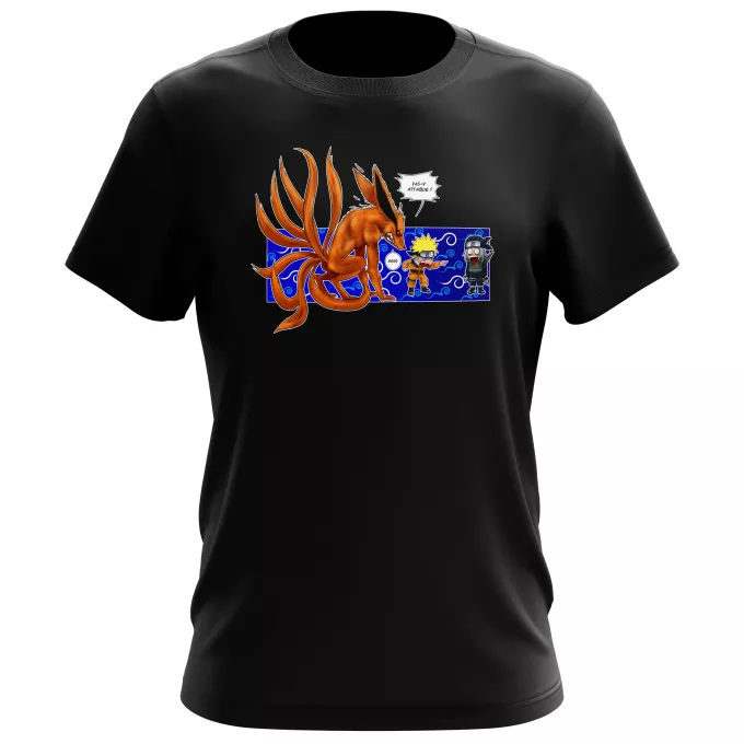 Magliette da Uomini Paoridia Naruto Naruto e Kyubi