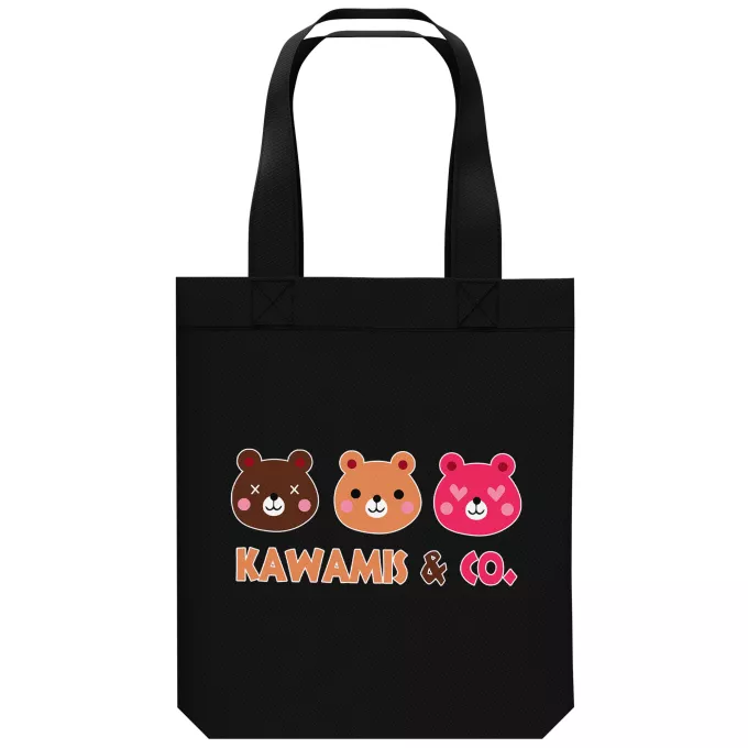 Sac Tote Bag en coton Bio Parodie Kawaii Kao Kawamis and Co. Vol.1 (Pinky, Browny et Caramel) !