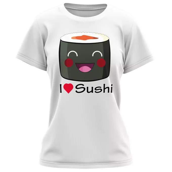 T-shirts Femmes Parodie Japon Culture I Love Sushi !