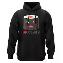 Sweat à capuche « I Love Sushi ! » – Parodie Japon Culture
